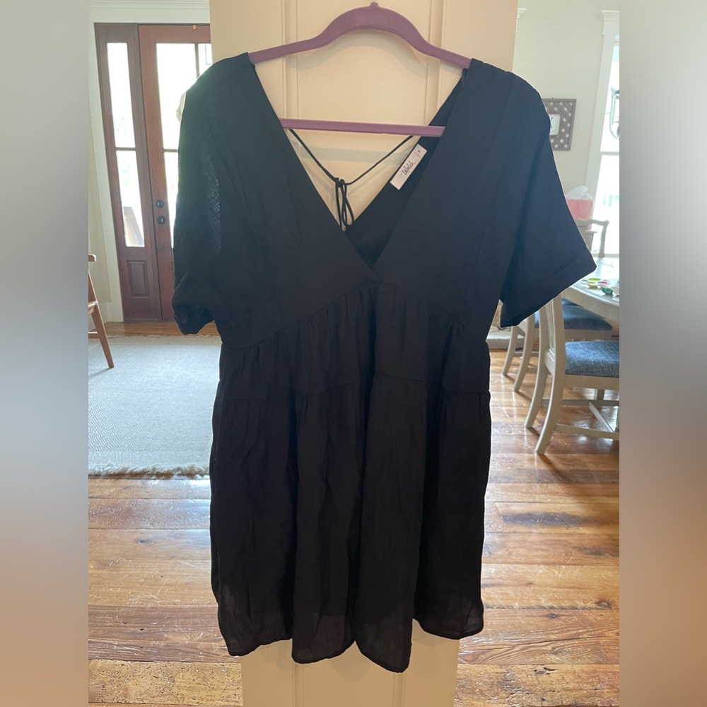 Talulah Esme Tiered Black Dress